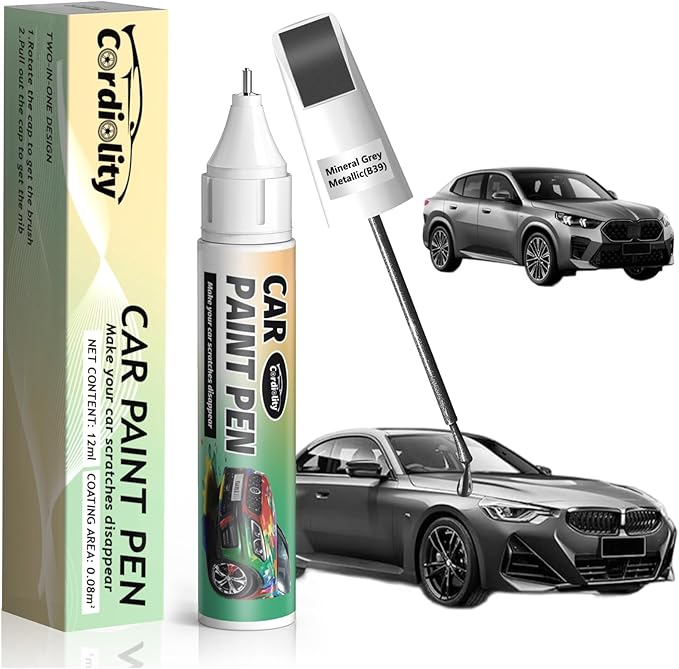 B39 Mineral Grey Metallic Touch Up Paint for BMW, Color Accurate Car Paint Scratch Repair Pen, Quick & Easy Fix Automotive Chips and Nicks