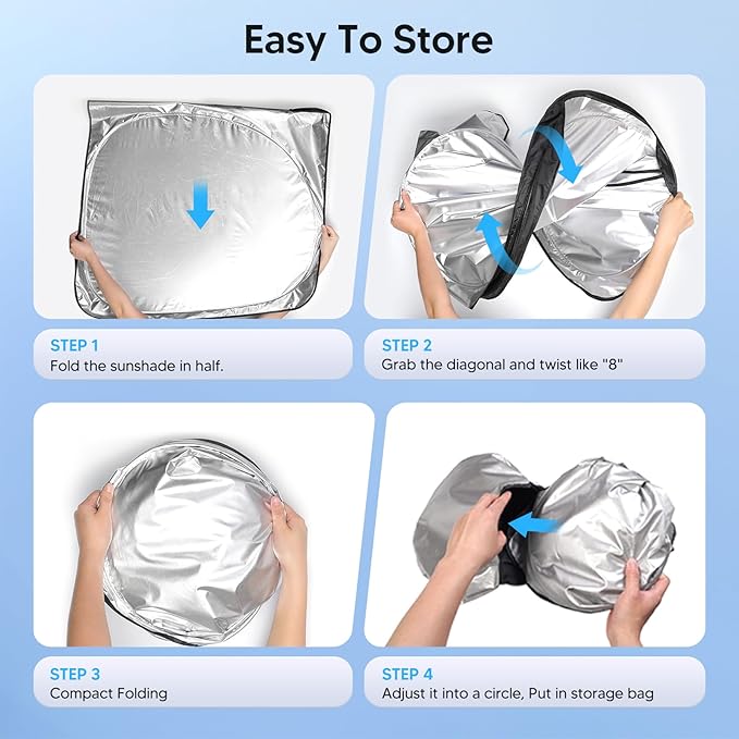 KUST Windshield Sun Shade for 2017-2025 2026 Nissan Armada Accessories Custom Fit Sunshade Window Sun Visor Protector Foldable Blocks UV Rays Keep Car Cooler