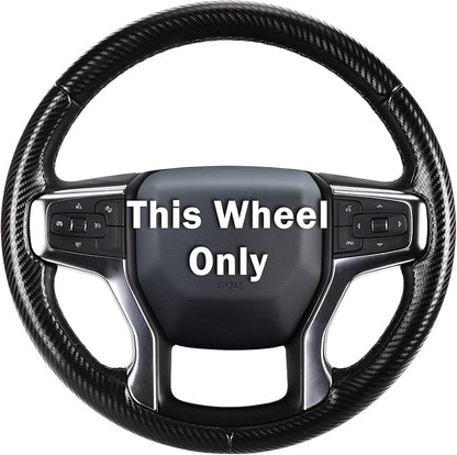 Steering Wheel Cover for Chevy Silverado 1500 2019-Present/ 2500 3500 2020-Present/Blazer 2019-Present (Gasoline Models)/ Suburban Tahoe 2021-2024, Car Steering Wheel Cover Accessories for Chevrolet