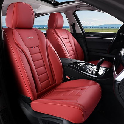 Coverado Car Seat Covers Full Set, Seat Covers for Cars, Front Seat Covers and Back Seat Cover Waterproof Leather Automotive Seat Cover, Universal Car Interior Protectors Cushion for Most Cars
