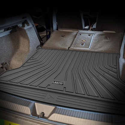 LASFIT Custom Fit Trunk Cargo Mat for Volkswagen VW ID.4 2021-2026, (Only Fit Non-Adjustable Carpet Floor), All Weather Protection TPE Trunk Mat Trunk Liner Trunk Tray Cargo Liner, Easy to Clean