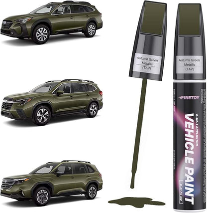 Autumn Green Metallic(TAP) Touch up Paint for Subaru, Quick & Easy Fix for Car Scratches, 2 in 1 Car Touch up Paint with Pen Tip and Brush, Auto Scratch Repair Pen with Exact Color Match
