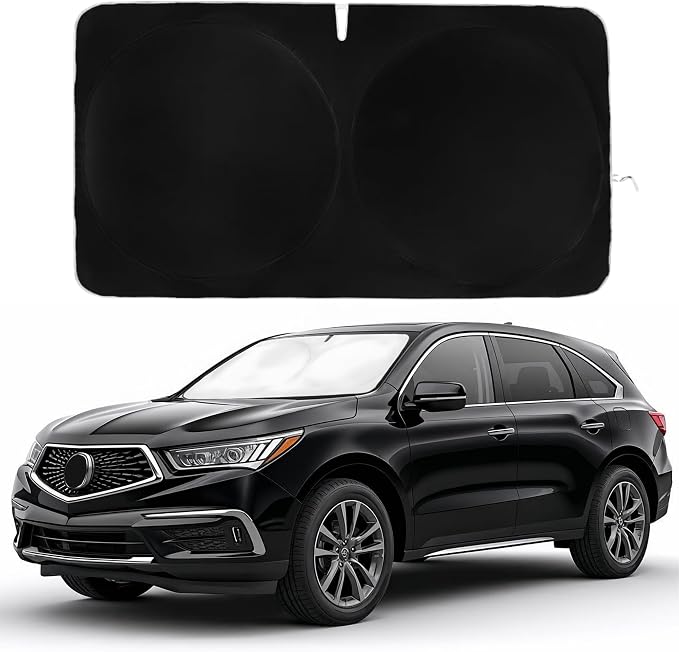 Windshield Sun Shade | Compatible for Acura MDX (2021-2026) | Certified 99.87% UVB & 99.02% UVA Car Sun Shade. Award Winning Sunshade - Patented Technology | Car Shades by Kinder Fluff
