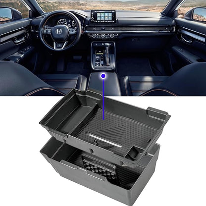 2PCS 2026 Honda CR-V CRV Hybrid Accessories Double Center Console Organizer Tray for 2026 2025-2023Honda CR-V (Hybrid) Console Organizer 2025 CRV Console Armrest Tray 2026 CR-V Storage Box
