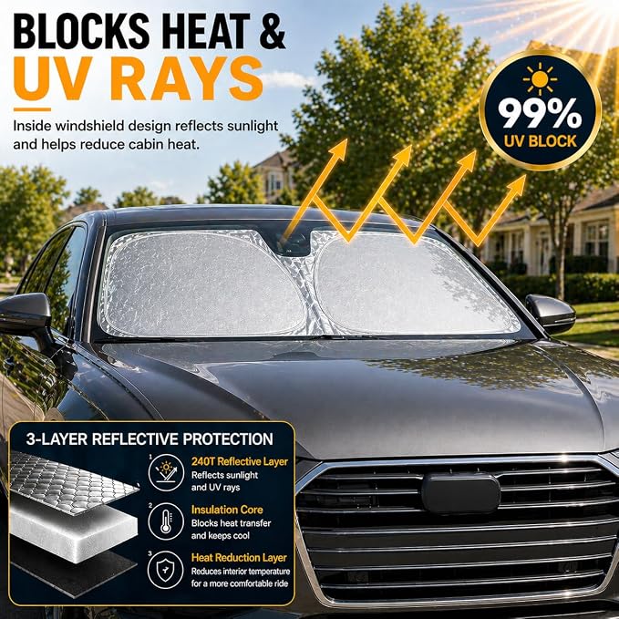 Audi A6 A7 A8 Dedicated Windshield Sun Shade, Sunshade Windshield Visor for Audi A6 A7 A8 1995-2025.