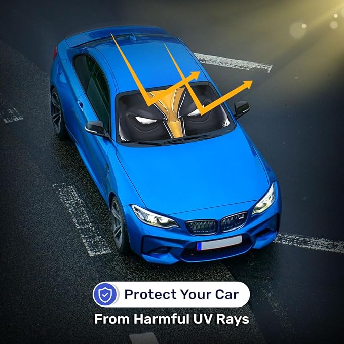 GENANY Sinister Eyes Windshield Sun Shade for Car SUV Truck (55x29 Inches), Automobile Sunshade, Protector Blocks UV, Car Accessories, Auto Decor