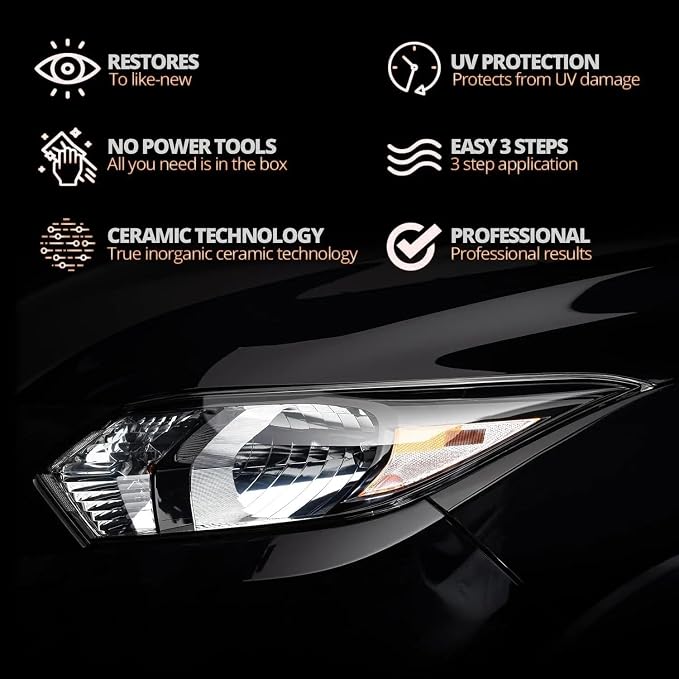 QIFOR Automotive Headlight Restoration Kit Oxidized and Yellowed Automotive Headlamps Blurring Enhanced Crystallization Coating Refurbisher,Maximum Gloss & Shine