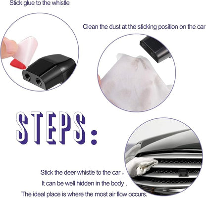 BBTO 8 Pieces Car Deer Warning Whistle Devices Dual Construction Deer Warning Whistle Devices Repellent Animal Alert Horn equipments with 28 Pieces Adhesive Tapes for Car Truck and Motorcycle