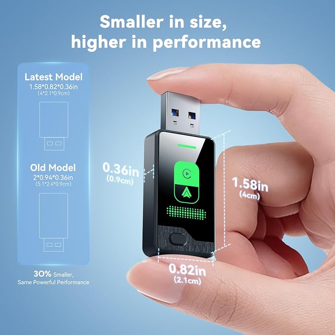 Wireless CarPlay Adapter 2026 Upgrade – Auto Connect Every Time, Converts Wired to Wireless, Mini Size, Seamlessly Switch Between Android and iPhone Devices, Enjoy Uninterrupted