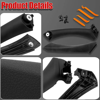 LIYYOO E90 Interior Door Handle Replacement Kit for BMW 3 Series 2004-2011 E90/E91/E92/E93 316i 318i 320i 323i 325i 328i 330i 335i,Door Pull Handles + Door Handle Cover (Right Side,Black)
