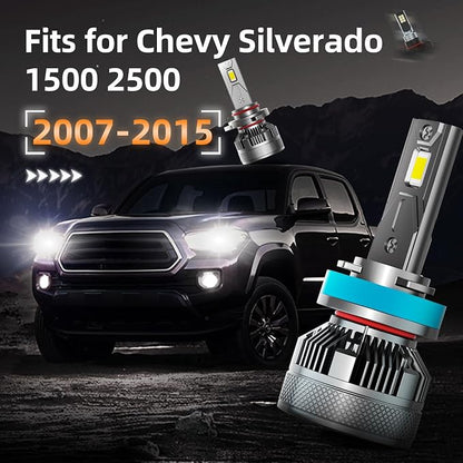 AWALITED Fits for 2007-2015 Chevy Silverado 1500 2500 3500HD High Low Beam Fog Lights Bulbs Combo, 6000K White Plug-and-Play Super Bright Light Bulbs, Pack of 6