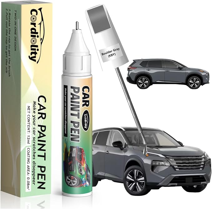 KBY Boulder Gray Touch Up Paint for Nissan, Color Accurate Car Paint Scratch Repair Pen, Quick & Easy Fix Automotive Chips and Nicks