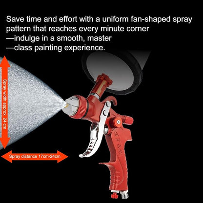 HVLP Gravity Feed Air Spray Gun with 650ml Mixing Cup& 10x Disposable Cups, 1.4/1.7/2.0/2.5mm Nozzles, Automotive Paint Sprayer Gun for House Painting, Car, Furniture, Fence, Varnish& Top Coat