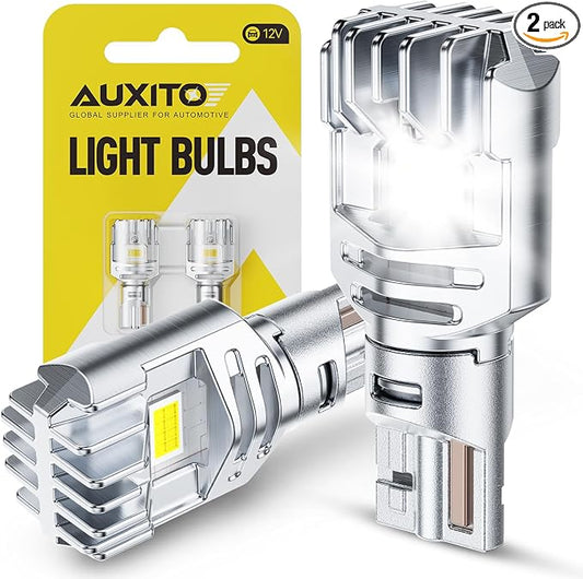 AUXITO 912 921 LED Bulb Reverse Light, 6500K White T15 W16W 906 904 Canbus Error Free LED Backup Light Bulb, Super Bright Back Up License Plate Light Halogen Replacement for Car Truck, Pack of 2