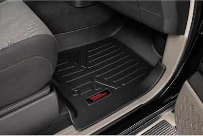 Rough Country All Weather Floor Mats for Nissan Titan Crew Cab (2004-2015) - Non-Slip Waterproof Flexible Floor Mat, Front & Rear Set