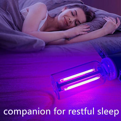LED Touch Control Car Atmosphere Light, USB Mini Glass Bottle Night Light for Vehicle Bedroom Camping Decoration - Green