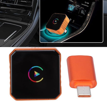 Wireless Car Adapter, Plug and Play Bluetooth WiFi Dual Band Support for car Integration Auto, with Aluminum Alloy Shell and Intelligent Voice Control (Color Pattern)