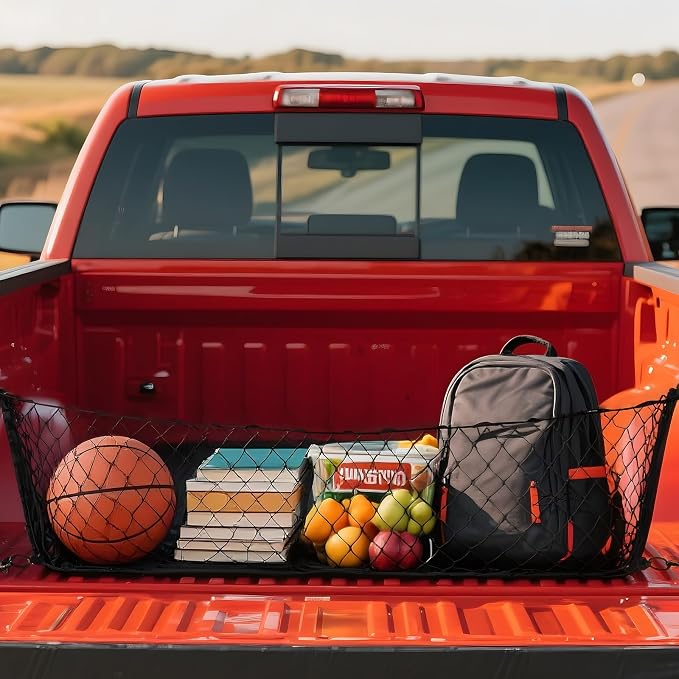 Cargo Net for 2005-2025 Toyota Tacoma Accessories, 40" x 16" Truck Bed Organizer, Envelope Style Cargo Netting for Pickup Truck Bed
