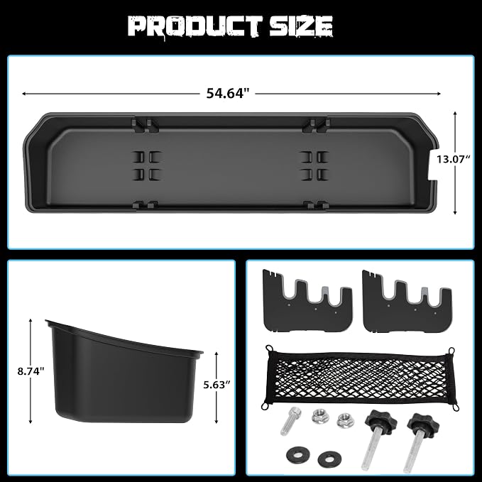 WHALEMOTOR Underseat Storage Compatible with Ford F150(2015-2026)&Super Duty(2017-2026) SuperCrew/Crew Cab, Upgraded Rear Under Seat Organizer Cargo Box for F-150 F250 F350 F450 F550