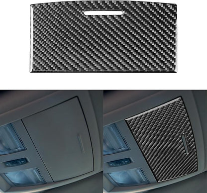 Real Premium Carbon Fiber Decor Decal Car Roof Eyeglasses Organizer Box Sticker Compatible with Dodge Charger 2008 2009 2010 Interior Accessories Trim Black