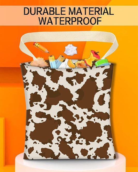 Car Garbage Can, Hanging Car Trash Can Bag for Back Seat Organizer, Retro Cow Print