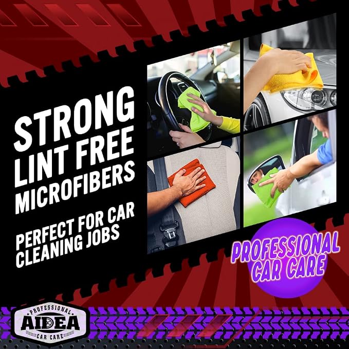 AIDEA Microfiber Cleaning Cloth, 600PK, Microfiber Towels for Cars, Shop Towels Cleaning Rags, Premium Wash Cloths, Absorbent Towel for SUVs, House, Kitchen, Commercial, Cleaning Supplies 12×12"