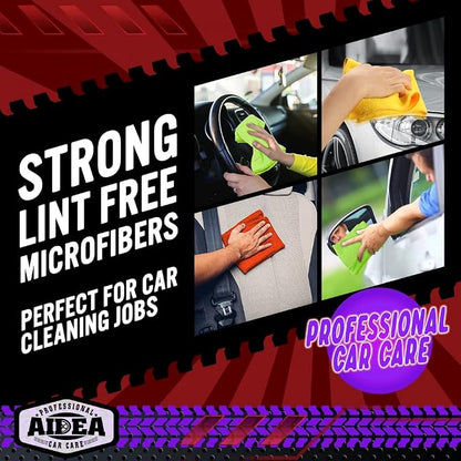 AIDEA Microfiber Cleaning Cloth 10PK, Micro Fiber Cloth for Cleaning Cars, Premium All Purpose Car Towels, Dusting Cloth Cleaning Rags SUVs, House, Kitchen, Window, Workshops, 12"×12"
