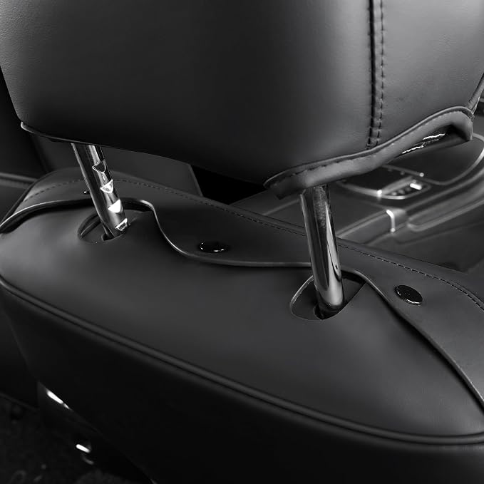 Front Car Seat Covers Set of 1,Universal Precision Fit Contoured Thick Nappa Leather Automotive Waterproof Car Seat Protector Cushion,Car Accessories for Men Women,Style1 Black