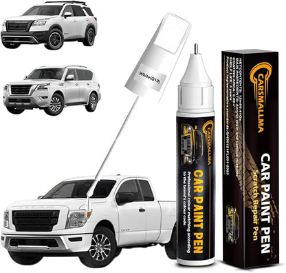 Q10 White Car Touch Up Paint for Nissan, Color Accurate Car Paint Scratch Repair Pen Kit Quick & Easy Fix Vehicle Chips and Automotive Nicks Scuff