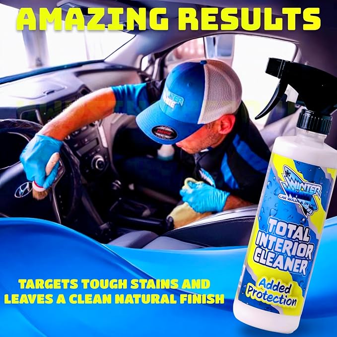 Winter White Premium Total Interior Cleaner with Ceramic Protection – Includes 2 Microfiber Towels – Safe for Cars, Trucks, SUVs, Jeeps, Motorcycles, RVs & More – 16 fl oz