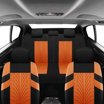 VarCozy Car Seat Covers Full Set, Front & Split Rear Bench for Car, Universal Cloth SUV, Sedan, Van, Automotive Interior Covers, Airbag Compatible
