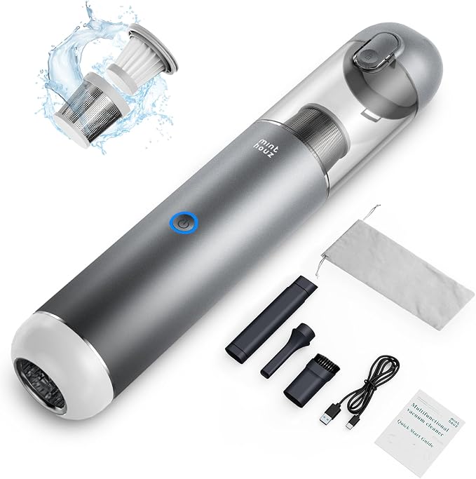 Handheld Vacuum Cordless - 17000Pa Car Vacuum Cleaner High Power with LED/SOS Light, 120W Mini Portable Rechargeable Vacuum Cleaner for Car Home Office Pet Hair