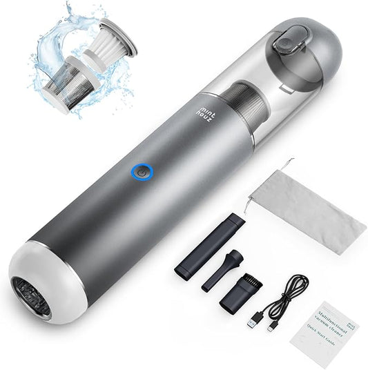 Handheld Vacuum Cordless - 17000Pa Car Vacuum Cleaner High Power with LED/SOS Light, 120W Mini Portable Rechargeable Vacuum Cleaner for Car Home Office Pet Hair