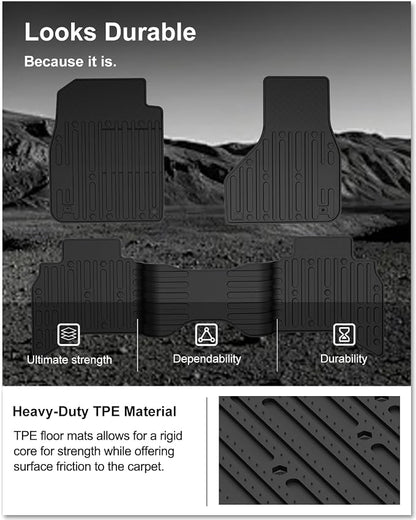KIWI MASTER Floor Mats for 2009-2018 Dodge Ram 1500 Quad Cab, 2019-2024 Ram 1500 Classic Quad Cab, Custom Fit All Weather Car Mats, Heavy Duty TPE Floor Liners, Front & Rear 2 Row, Black