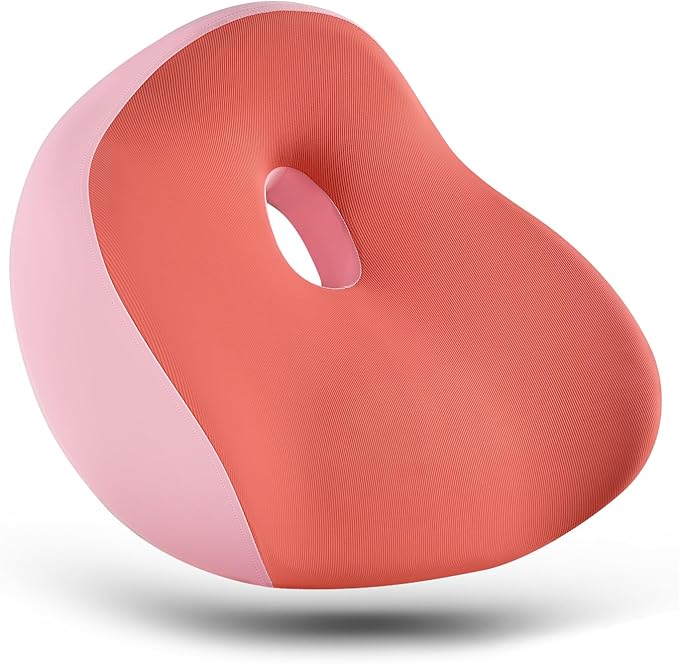 FLORICH Upgrade Large Car Seat Cushion for Long Sitting, Ergonomic Memory Foam Driving Seat Cushion for Back & Sciatica Pain Relief, Non-Slip Washable Seat Cushion for Car, Driver, Office-Pink