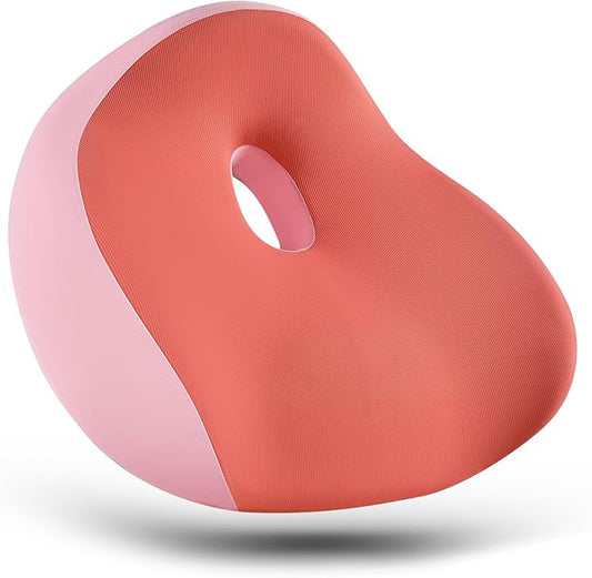 FLORICH Upgrade Large Car Seat Cushion for Long Sitting, Ergonomic Memory Foam Driving Seat Cushion for Back & Sciatica Pain Relief, Non-Slip Washable Seat Cushion for Car, Driver, Office-Pink