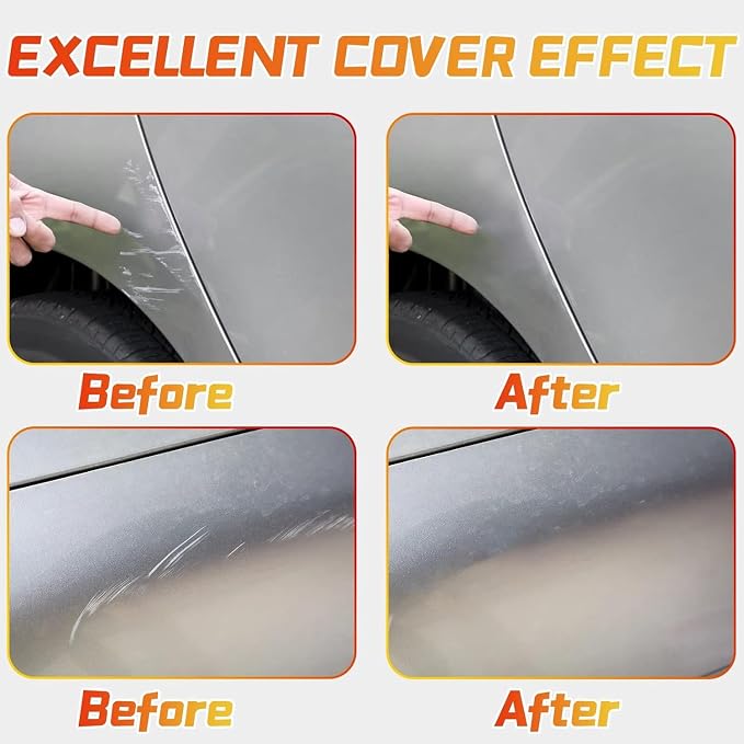 Touch up Paint Pen for Cars, 2-in-1 Car Paint Scratch Repair Pen with Metal Tip and Brush, Quick & Easy Solution to Repair Minor Automotive Scratches, 0.8 fl oz, Silver