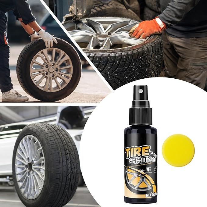 Tire Shine Spray - Shine Protectant | Tire Cleaner | 50ml/100ml Sturdy Rim Shiine Solution | Auto Tyre Polishing Coating Product for Truck Rv Sedan Vehicle Owners Maintenance Managers Road Trip