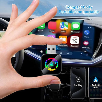 Yoidesu Wireless Car Play Adapter with Automatic Connection, Wired to Wireless Car Play Adapter for Android Auto Conversion with Type C to USB