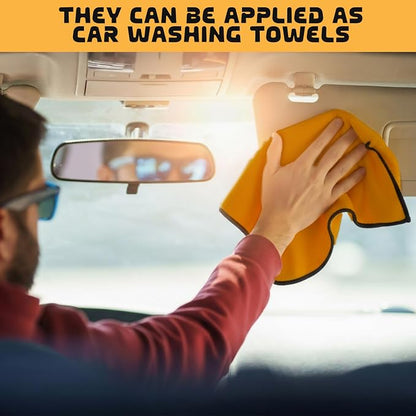 Tallew 100 Pcs Yellow Microfiber Towels: 16"x16" Microfiber Drying Towels Bulk Micro Fiber Car Cleaning Cloth for Cars Drying Washing Polishing Cleaning Household Supplies