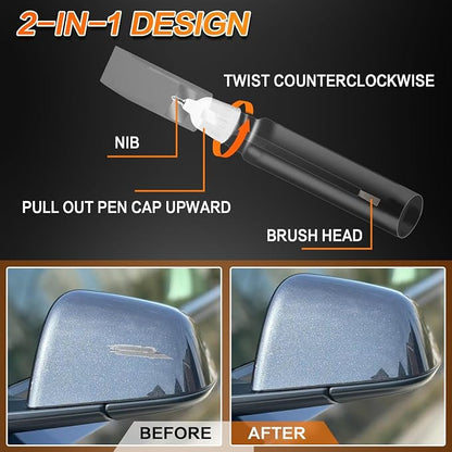 (Stealth Grey PN01) Car Touch up Paint Compatible with Tesla Model Y/3/X/S, Premium Car Scratch Remover for Deep Scratches, Car Paint Pen Scratch Repair Two-In-One Touch Up Paint