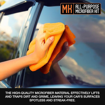 Suds Lab Premium 400 GSM Microfiber Towels for Car Detailing - 16"x16" Ultra-Soft, Edgeless, Scratch-Free Cloth, Dual-Weave, Pack of 12