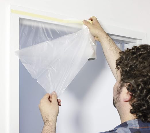 VViViD Chemical Grade Heavy-Duty Self-Adhesive Tape and Drape Masking Film Plastic Drop Cloth (1 Pack (60" x 108ft))