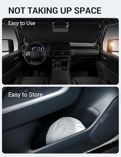Proadsy Windshield Sun Shade for 2024 2025 2026 Toyota Land Cruiser SUV Foldable Front Custom Fit Sunshade Protector Blocks UV Rays Keep Car Cooler