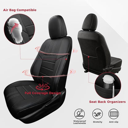 FREESOO RAV4 Seat Covers Full Set Custom Fit for Toyota Rav4 XLE,Platinum, Limited 2013-2018 & SE 2016-2018, Faux Leather Car Seat Cover, Airbag Compatible, Black
