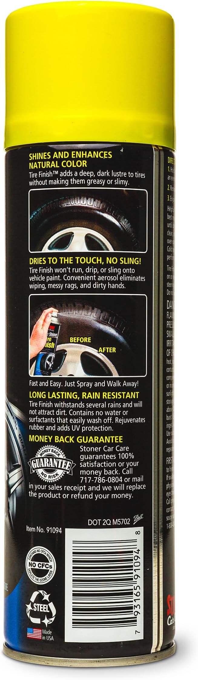 Stoner Car Care 91094-3PK More Shine Tire Finish – Tire Shine Spray Restores Deep Matte Black Finish with Long-Lasting Rain-Resistant Protection, Dry-to-Touch – 12 oz (Pack of 3)