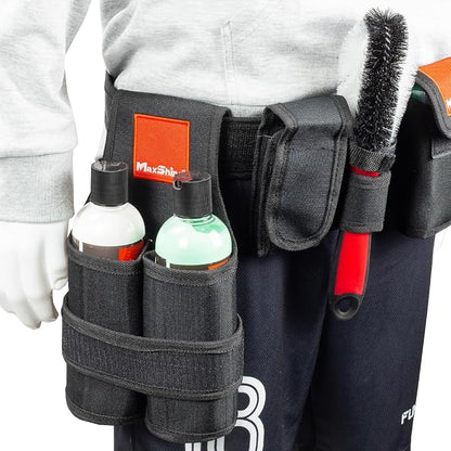 Maxshine Universal Professional Detailing Tool Belt | Durable 600D Oxford with Adjustable Strap & Quick-Release Buckle | 5 Storage Pockets for Hands-Free Car Detailing, Polishing & Auto Care