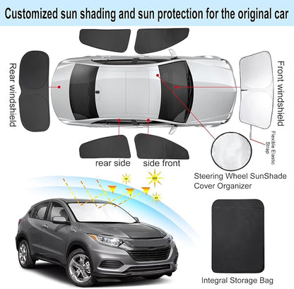 TINGLU Window Shades for Honda HR-V 2016-2022 Accessories Car Side Full Windows Rear Triangular Windshield Sun Shade Sun UV Rays & Privacy Protection for Camping 6PCS
