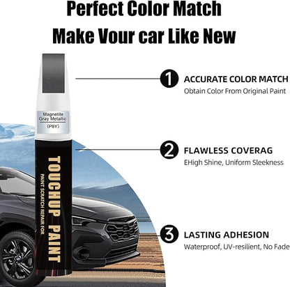 Magnetic Gray Metallic(P8Y) Car Paint Touch Up Pen Compatible with SUBARU, 2-In-1 Color Accurate Touch Up Car Scratch Repair Paint Match SUBARU Series Automotive Scratch Remover for Nicks & Chips Repair