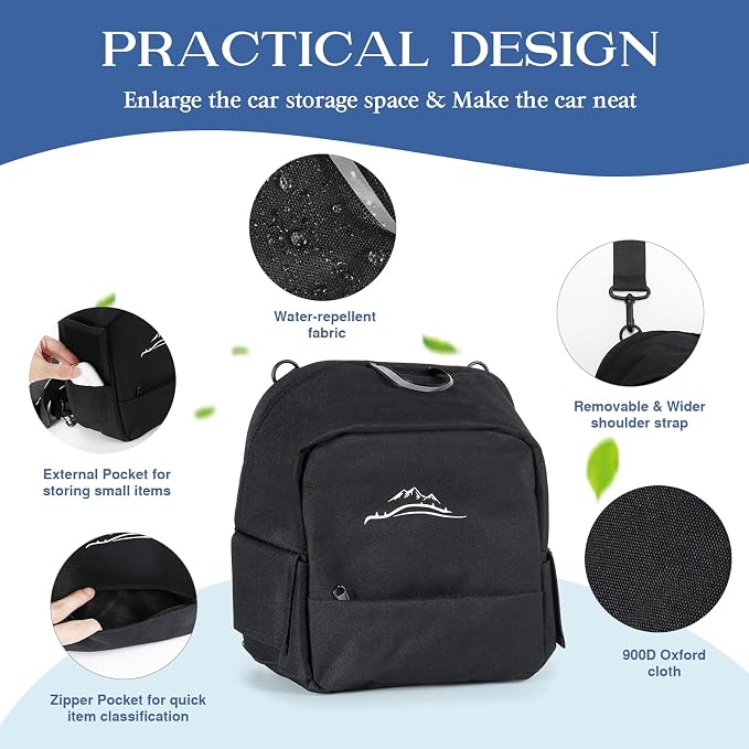 Trunk Organizer Multifunction Backpack, Upgrade Design Trunk Cubby Storage bag, Cargo Side Pocket Backseat Organizer For Toyota RAV4 accessories 2019-2025, Shopping, Camping Black, 1 pc